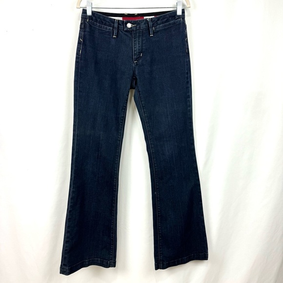 Banana Republic Flare Jeans Dark Wash Low Rise Wide Leg Women’s Sz 4 Y2K Hipster - Picture 1 of 12